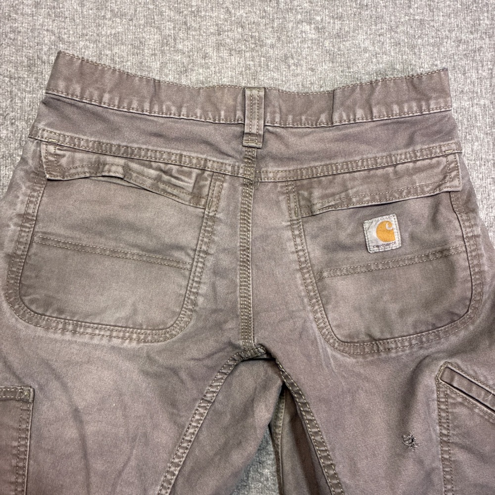 Carhartt Full Swing Cargo Pants Mens 30x30 Gray Distressed Double Knee